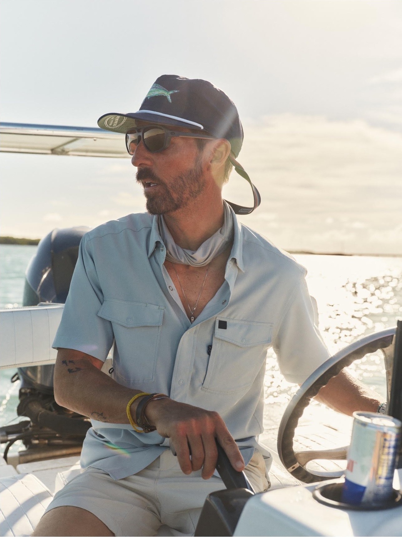 Capt. Juice Valakis at the helm running the Key West backcountry